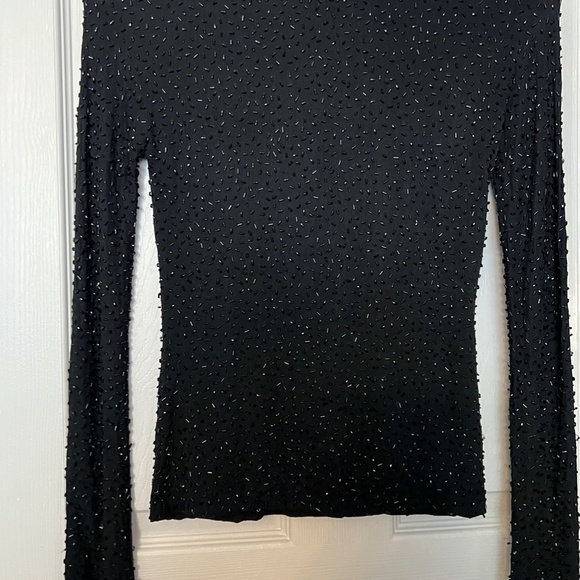 Black beaded long sleeved blouse - Picture 2 of 2